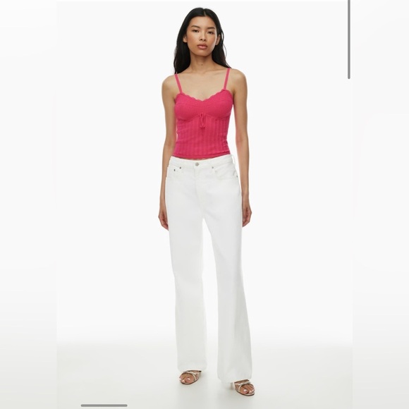 NWT Aritzia Wilfred Soloist Top Size Small Bright Rose Sweetheart knit top - Picture 2 of 13